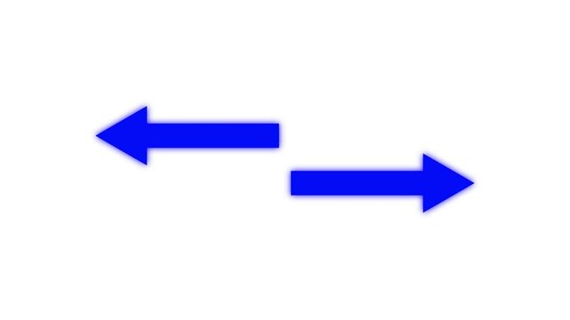 Swipe left and right green arrow animation on a white background. Left-right arrow loading seamless loop into alfa channel