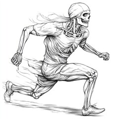 Obraz premium Skeletal Runner Anatomy in Motion