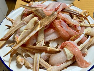 カニ鍋用の山盛りの蟹