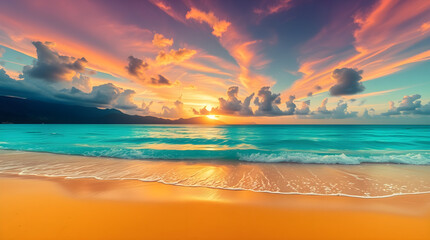 Golden Serenity A Tropical Sunset Paradise