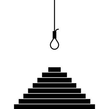 Hanging Gallow and Stairway isolated on white background