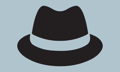 detective hat silhouette vector illustration  Silhouette Silhouette, Files for Cutting Cricut and Silhouette, Isolated on white background, Calligraphy t shirt svg 