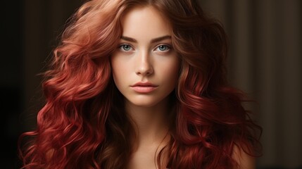 Fototapeta premium Portrait of a Young Woman with Stunning Red Hair