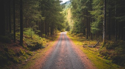 Obraz premium Forest Path Through Tall Trees