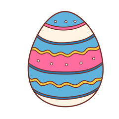 Easter egg painted cartoon doodle illustration
