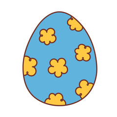 Easter egg flower painted cartoon doodle illustration
