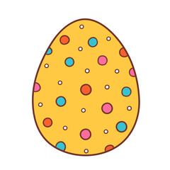 Easter egg painted polka dot easter holiday cartoon doodle illustration
