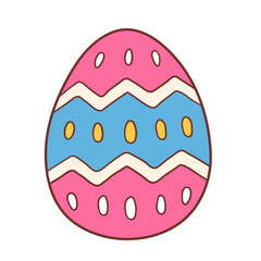 Easter egg painted cartoon doodle illustration