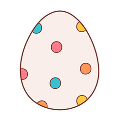 Easter egg painted polka dot easter holiday cartoon doodle illustration