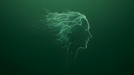 Abstract Green Head Illustration