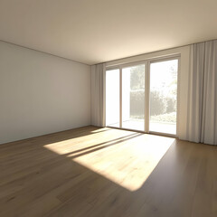 Obraz premium Sunlit Room 3D Render