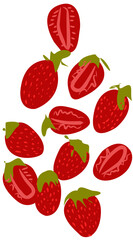 fresh strawberry fruit clipart