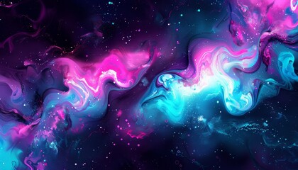 Surreal volcanic landscape featuring unnatural lava flows in turquoise and violet hues