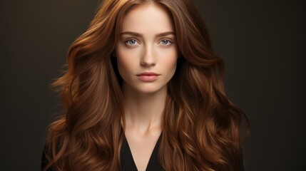 Fototapeta premium Stunning Portrait of a Woman with Long, Red Hair