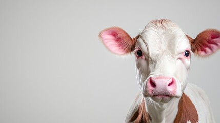 Cheerful Bovine: Isolated Portrait of a Smiling and Humorous Cow