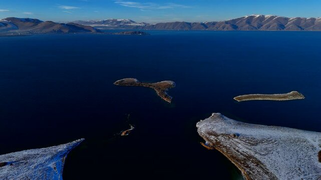 Lake Sevan in the mountains, Armenia