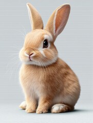 Obraz premium cute easter bunny isolated on transparent background