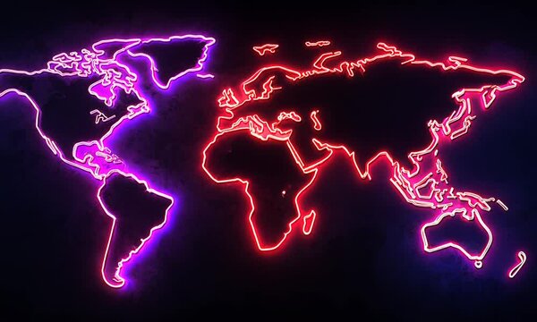 Neon World Map: A Vibrant Global Connection