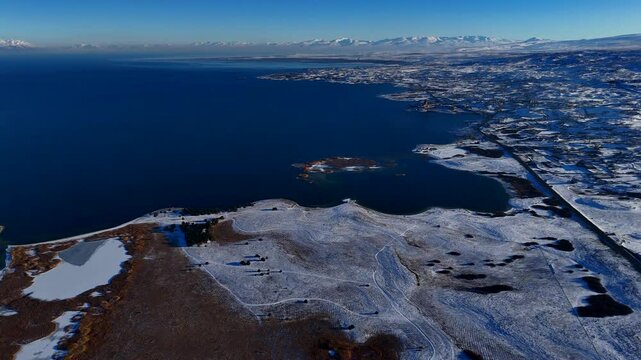 Lake Sevan in the mountains, Armenia