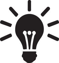 Bulb light silhouette style icon design