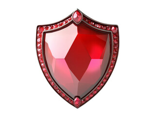 Red Sparkling Badge with Cartoon Style on Transparent Background