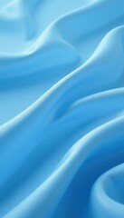 Fototapeta premium Flowing light blue fabric texture with soft folds and delicate lines showing a smooth and elegant backdrop, soft material concept