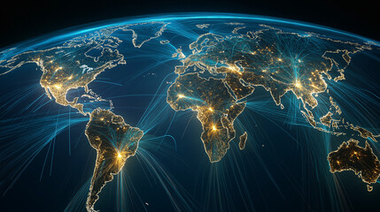 Global quantum computing and cryptography advances in cybersecurity earth view digital network environment