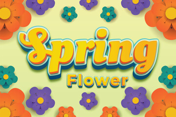 Spring flower editable text effect template