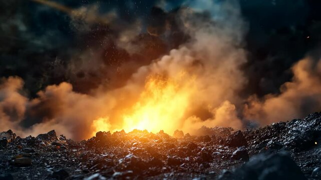 burning ground with fire flame , idea for world end, nature disaster concept, 