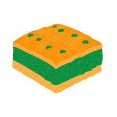 Baklava. Traditional middle eastern dessert. Hand drawn vector illustration.