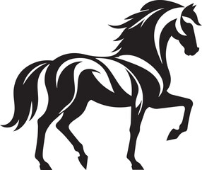 Graceful Horse Silhouette Design