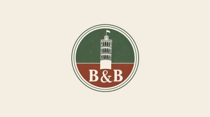 Vintage Bed and Breakfast Logo:  A charming and nostalgic logo design featuring a stylized illustration of a tower, a classic symbol of hospitality.