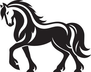 Graceful Horse Silhouette Design