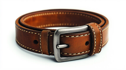 A lovely brown belt leather with a silver buckle