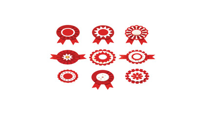 Print  Ribbon Badge Collection isolated on white background