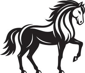 Graceful Horse Silhouette Design