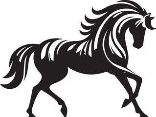 Graceful Horse Silhouette Design