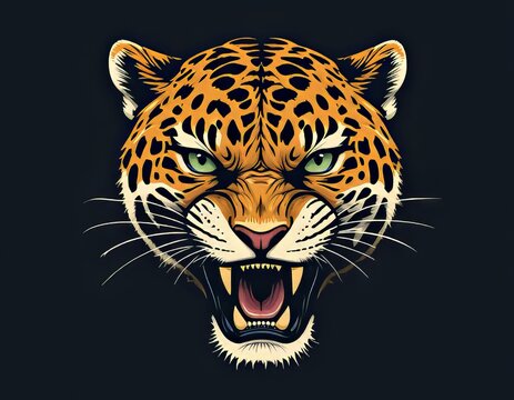 vector de leopardo en fondo negro
