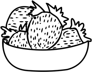 fresh strawberry fruit coloring book