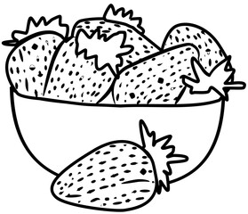 fresh strawberry fruit coloring book