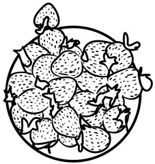 fresh strawberry fruit coloring book