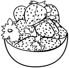 fresh strawberry fruit coloring book