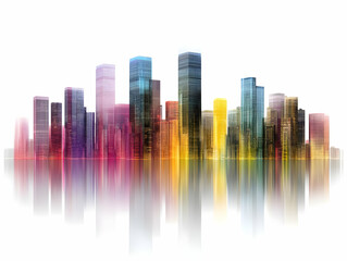 Obraz premium Colorful Cityscape 3D Illustration