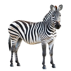 zebra left view A full body shot Look forward white background