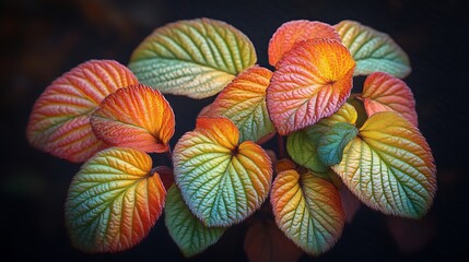 Vibrant Autumn Leaves Clustered Together