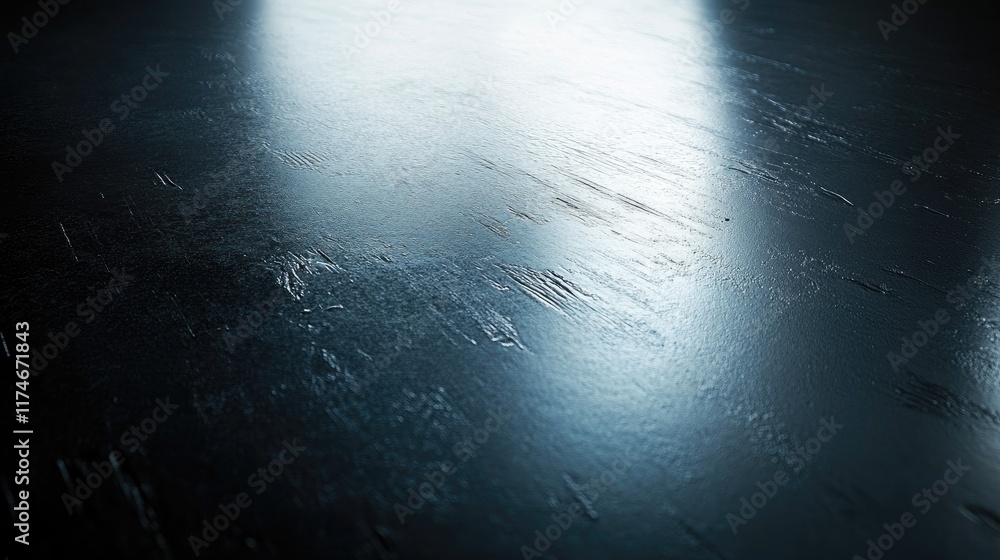 Poster glossy black surface with subtle reflection and texture detail