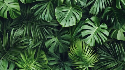 Tropical Leaf Pattern: A Lush Green Tapestry