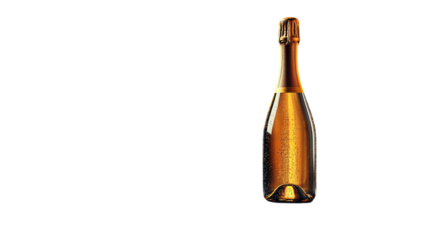 Champagne with Notebook for Print on Transparent Background