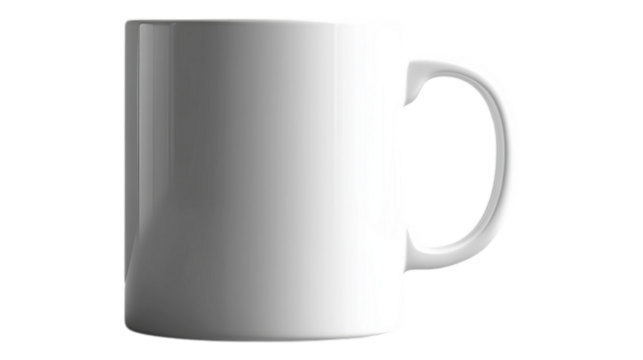  White Cup for Print on Transparent Background