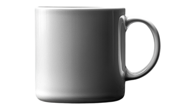  White Cup for Print on Transparent Background